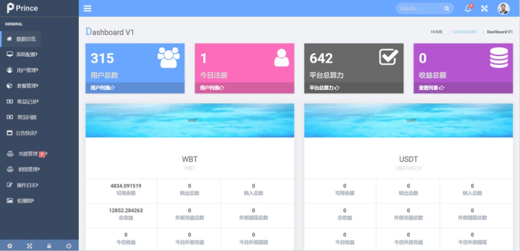 后台Dashboard
